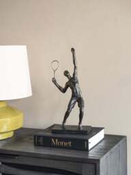 Libra Interiors Raquet Player Sculpture in Bronze, Size 18x14x38 - thumbnail 2