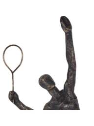 Libra Interiors Raquet Player Sculpture in Bronze, Size 18x14x38 - thumbnail 3