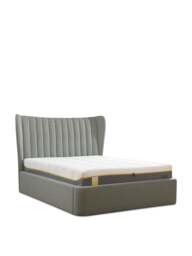Barker and Stonehouse Horton Fabric King Ottoman Bed Frame in Grey, Polyester/Viscose - thumbnail 1