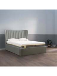 Barker and Stonehouse Horton Fabric King Ottoman Bed Frame in Grey, Polyester/Viscose - thumbnail 2