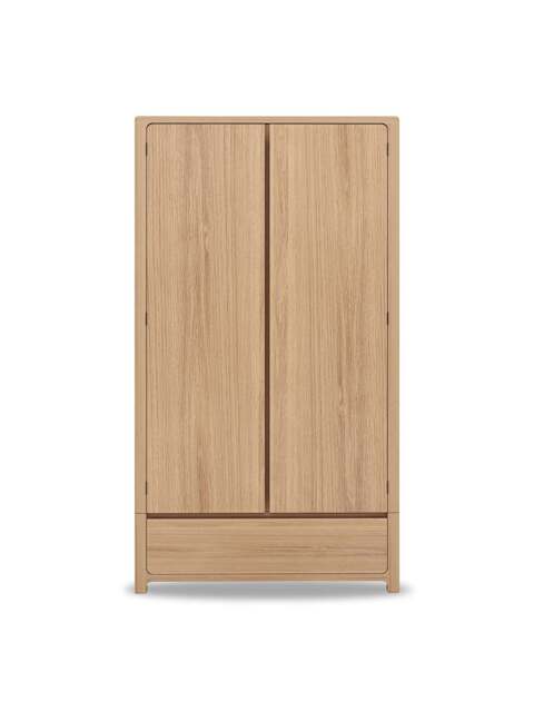 Barker and Stonehouse Hadrian Oak 2 Door 1 Drawer Wardrobe in Neutral - image 1