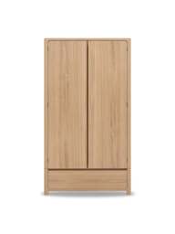 Barker and Stonehouse Hadrian Oak 2 Door 1 Drawer Wardrobe in Neutral - thumbnail 1