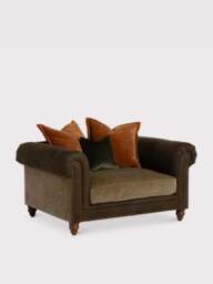 Barker and Stonehouse Pomeroy Fabric Snuggle Chair in Brown - thumbnail 2