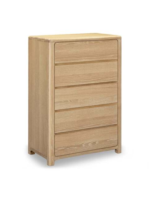 Barker and Stonehouse Hadrian Oak 5 Drawer Tallboy in Neutral - image 1