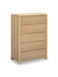 Barker and Stonehouse Hadrian Oak 5 Drawer Tallboy in Neutral