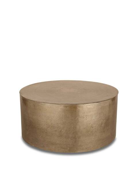 Libra Interiors Zander Metal Drum Coffee Table Storage in Champagne Gold - image 1