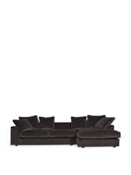 Heal's Cumulus Right Hand Facing Corner Sofa Velvet in Black, Size 330x158x74