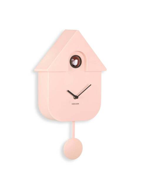 Present Time Modern Cuckoo Clock in Light Pink - image 1