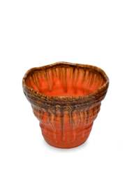 Libra Interiors Ibiza Reactive Glaze Planter Small Orange
