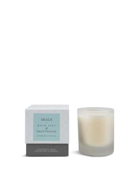 Heal's Rock Salt & Driftwood Scented Candle in White, Ceramic