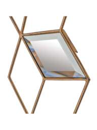 Libra Interiors Honeycomb Mirror Set Finish in Aged Champagne, Size 77x29x1 - thumbnail 3