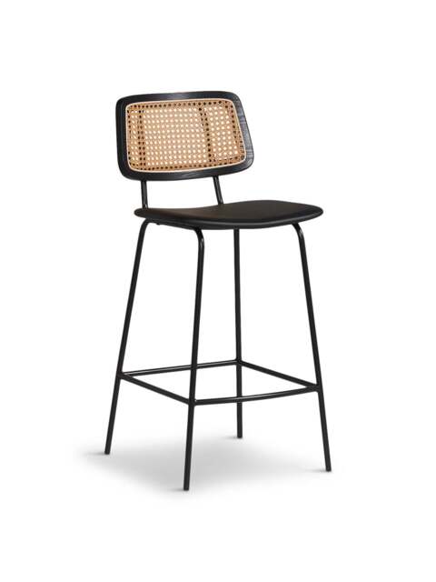 Barker and Stonehouse Paco Rattan Bar Stool in Black - image 1