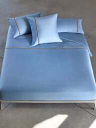 BOSS Home B Linea Duvet Cover Blue Horizon in Blue - Horizon, Cotton, Size Double - thumbnail 1
