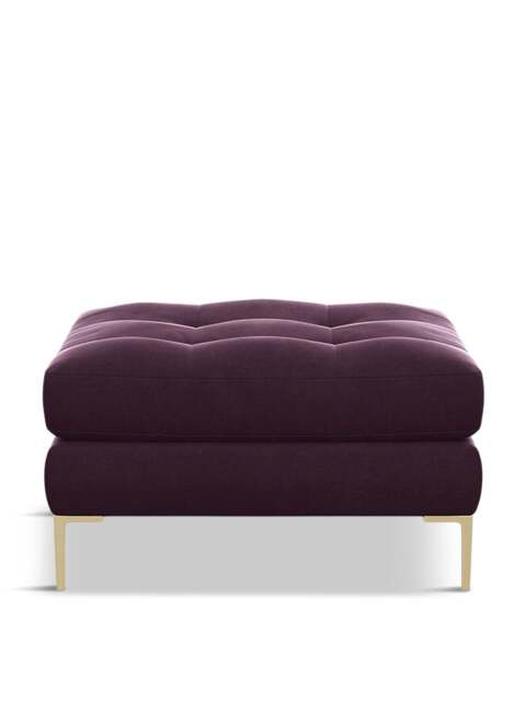 Heal's Heal’s Eton Footstool Grape Brass Feet in Purple, Velvet