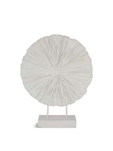 Libra Interiors Orbis Textured Sculpture On Stand in White, Size 58x46x12 - image 1