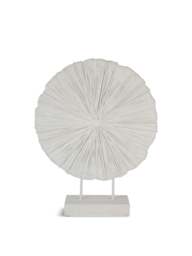 Libra Interiors Orbis Textured Sculpture On Stand in White, Size 58x46x12 - thumbnail 1