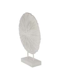 Libra Interiors Orbis Textured Sculpture On Stand in White, Size 58x46x12 - thumbnail 3