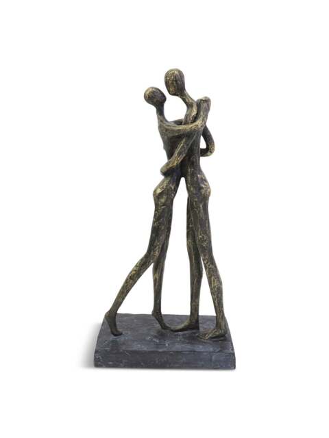 Libra Interiors Lovers Embrace Sculpture in Bronze, Size 32x13x8 - image 1