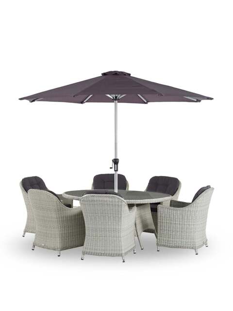 Bramblecrest Monterey 6-Seater Rattan Garden Dining Set in grey - image 1