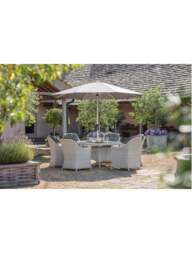 Bramblecrest Monterey 6-Seater Rattan Garden Dining Set in grey - thumbnail 2