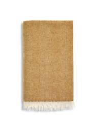 Bronte Herringbone Blanket in Gold, Lambswool - thumbnail 1