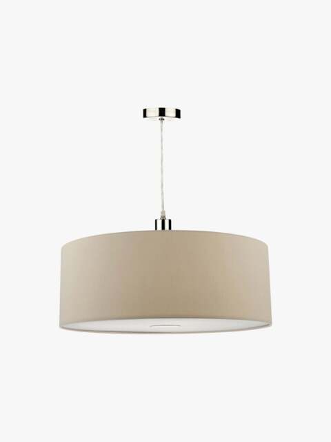 Dar Lighting Ronda Easy Fit Pendant in Taupe, Size 60cm - image 1