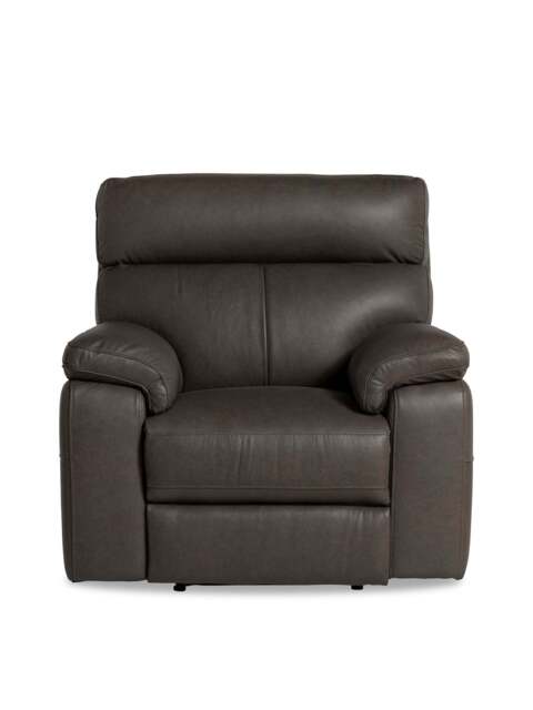 Barker and Stonehouse Clark Electric Recliner Armchair in Grey, Leather - image 1