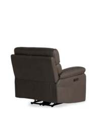 Barker and Stonehouse Clark Electric Recliner Armchair in Grey, Leather - thumbnail 3