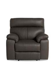 Barker and Stonehouse Clark Electric Recliner Armchair in Grey, Leather - thumbnail 1