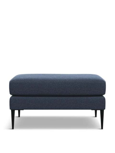 Heal's Brunel Footstool Boucle Indigo in Blue, Size 81x53x40