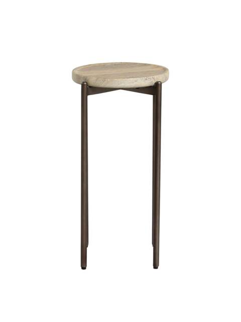Barker and Stonehouse Ryde Travertine Side Table in Brown - image 1