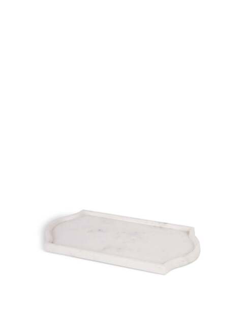 Libra Interiors Genoa Marble Tray in White, Size 2x33x16 - image 1