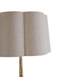 Libra Interiors Ronde Floor Lamp Gold With Shade in Champagne Gold/Ivory, Linen - thumbnail 2