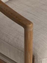 Barker and Stonehouse Pascal Beige Armchair With Rattan Sides in Neutral - thumbnail 4