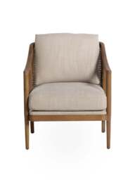 Barker and Stonehouse Pascal Beige Armchair With Rattan Sides in Neutral - thumbnail 3