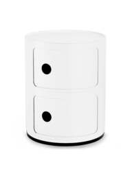 Barker and Stonehouse Componibili Recycled 2 Drawer Storage Unit in White - thumbnail 1