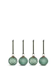 Nkuku Hara Glass Baubles Pack Of 4 in green - thumbnail 1