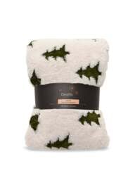 Kaemingk Teddy Fur Christmas Tree Throw 130 X in White, Size 170cm