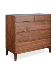 Heal's Lars 5 Drawer Chest in Walnut, Size W100 x D45 - thumbnail 3