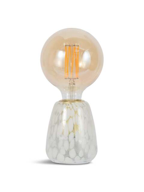 Heal's Confetti Glass Table Lamp in White, Wood/Metal