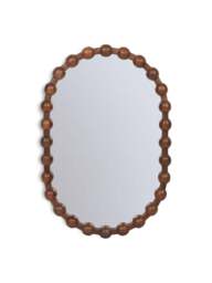 Libra Interiors Carmel Oval Wooden Carved Mirror in Brown, Size 89x61x6 - thumbnail 1