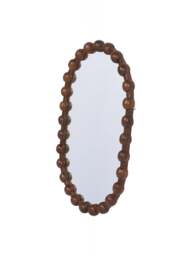 Libra Interiors Carmel Oval Wooden Carved Mirror in Brown, Size 89x61x6 - thumbnail 4