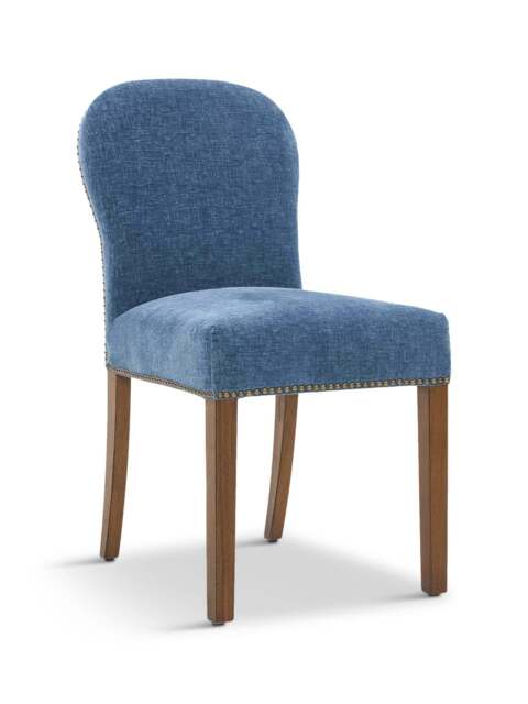Barker and Stonehouse Gable Blue Fabric Dining Chair With Dark Legs in Neutral - image 1