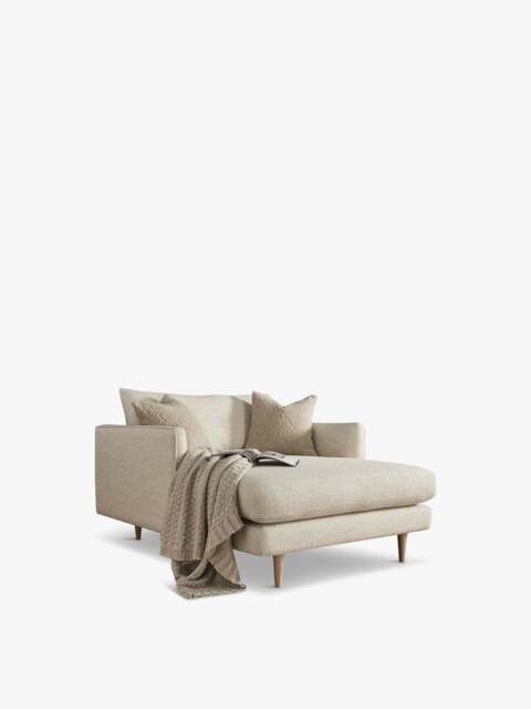 Barker and Stonehouse Levico Chaise Snuggle Chair in Neutral
