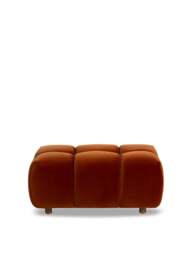 Barker and Stonehouse Lavinia Velvet Tufted Footstool in Orange - thumbnail 1