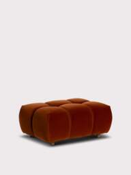 Barker and Stonehouse Lavinia Velvet Tufted Footstool in Orange - thumbnail 2