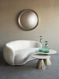 Libra Interiors Waverley Seater Curved Mini Sofa in Taupe, Size 180x93x60 - thumbnail 2