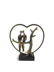 Libra Interiors Lovers On Branch Light Sculpture Led Usb in Bronze, Size 32x30x10 - thumbnail 1