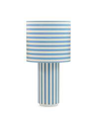 Heal's Raie Fabric Table Lamp Blue White in Blue/White, Linen - thumbnail 1