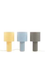 Heal's Raie Fabric Table Lamp Blue White in Blue/White, Linen - thumbnail 3